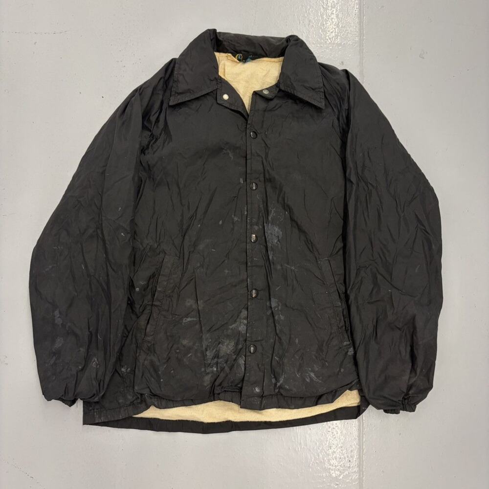 Vintage 60s Champion Black Paint Snap Bomber Jacket